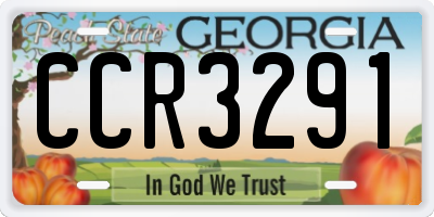GA license plate CCR3291