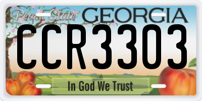 GA license plate CCR3303