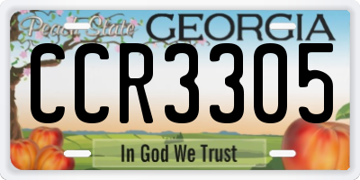 GA license plate CCR3305