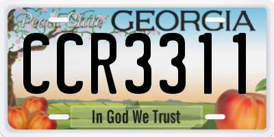 GA license plate CCR3311