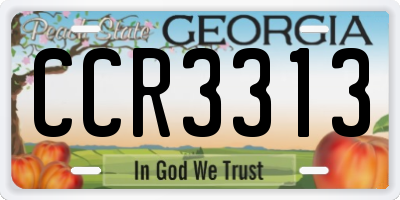 GA license plate CCR3313