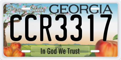 GA license plate CCR3317