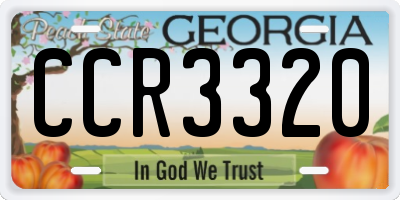 GA license plate CCR3320