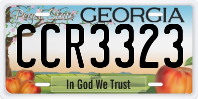 GA license plate CCR3323