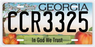 GA license plate CCR3325