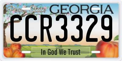 GA license plate CCR3329