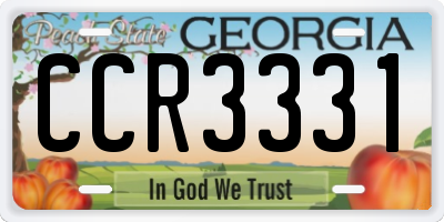 GA license plate CCR3331