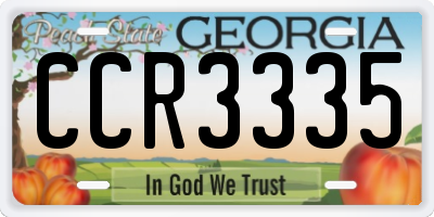 GA license plate CCR3335