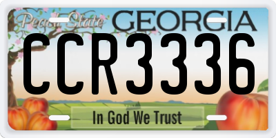 GA license plate CCR3336