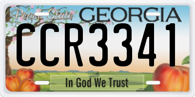 GA license plate CCR3341
