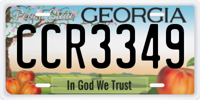 GA license plate CCR3349