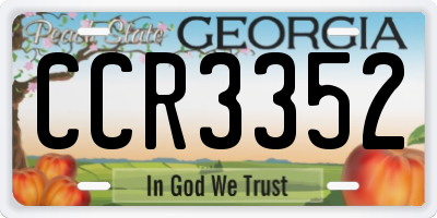 GA license plate CCR3352
