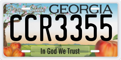 GA license plate CCR3355