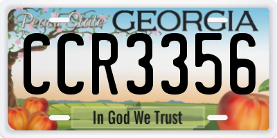 GA license plate CCR3356