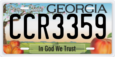 GA license plate CCR3359