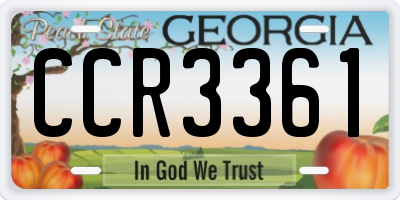 GA license plate CCR3361