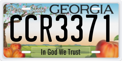 GA license plate CCR3371
