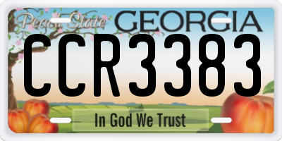GA license plate CCR3383