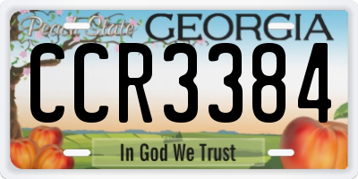 GA license plate CCR3384