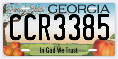 GA license plate CCR3385