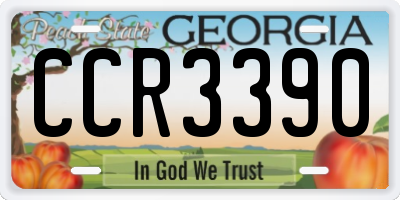 GA license plate CCR3390