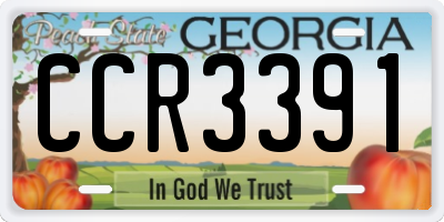 GA license plate CCR3391