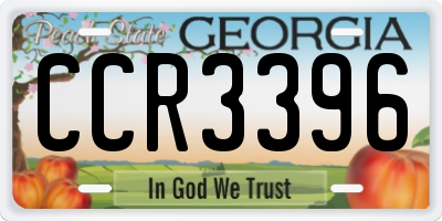 GA license plate CCR3396