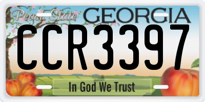 GA license plate CCR3397