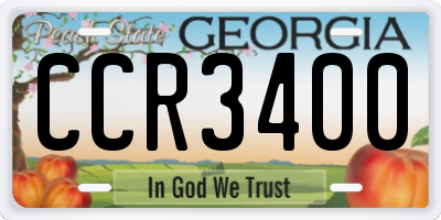 GA license plate CCR3400