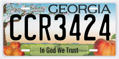 GA license plate CCR3424