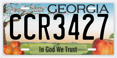 GA license plate CCR3427