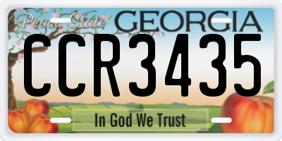 GA license plate CCR3435