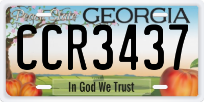 GA license plate CCR3437