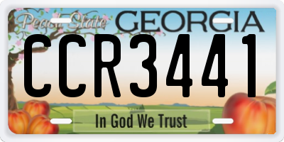 GA license plate CCR3441