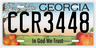 GA license plate CCR3448