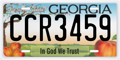GA license plate CCR3459
