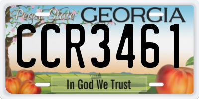 GA license plate CCR3461