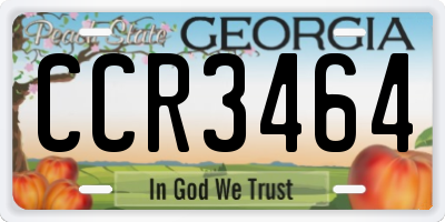 GA license plate CCR3464