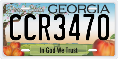 GA license plate CCR3470