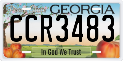 GA license plate CCR3483