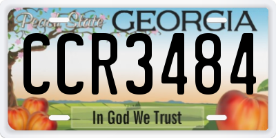 GA license plate CCR3484