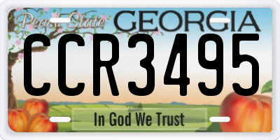 GA license plate CCR3495