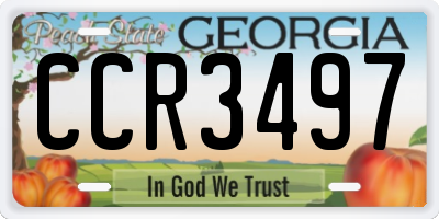 GA license plate CCR3497