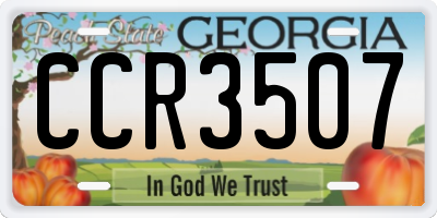 GA license plate CCR3507