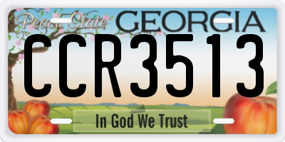 GA license plate CCR3513
