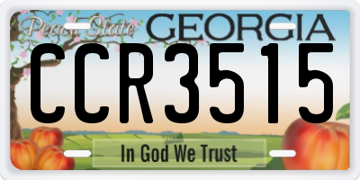 GA license plate CCR3515