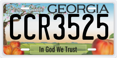 GA license plate CCR3525