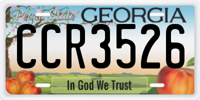 GA license plate CCR3526