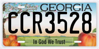 GA license plate CCR3528