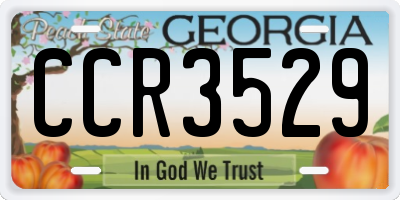 GA license plate CCR3529